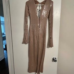 Brown/gold glitter dress